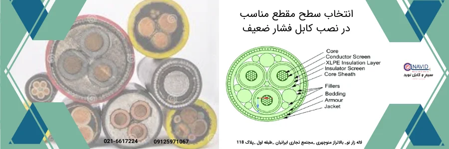 انتخاب سطح مقطع مناسب در نصب کابل فشار ضعیف